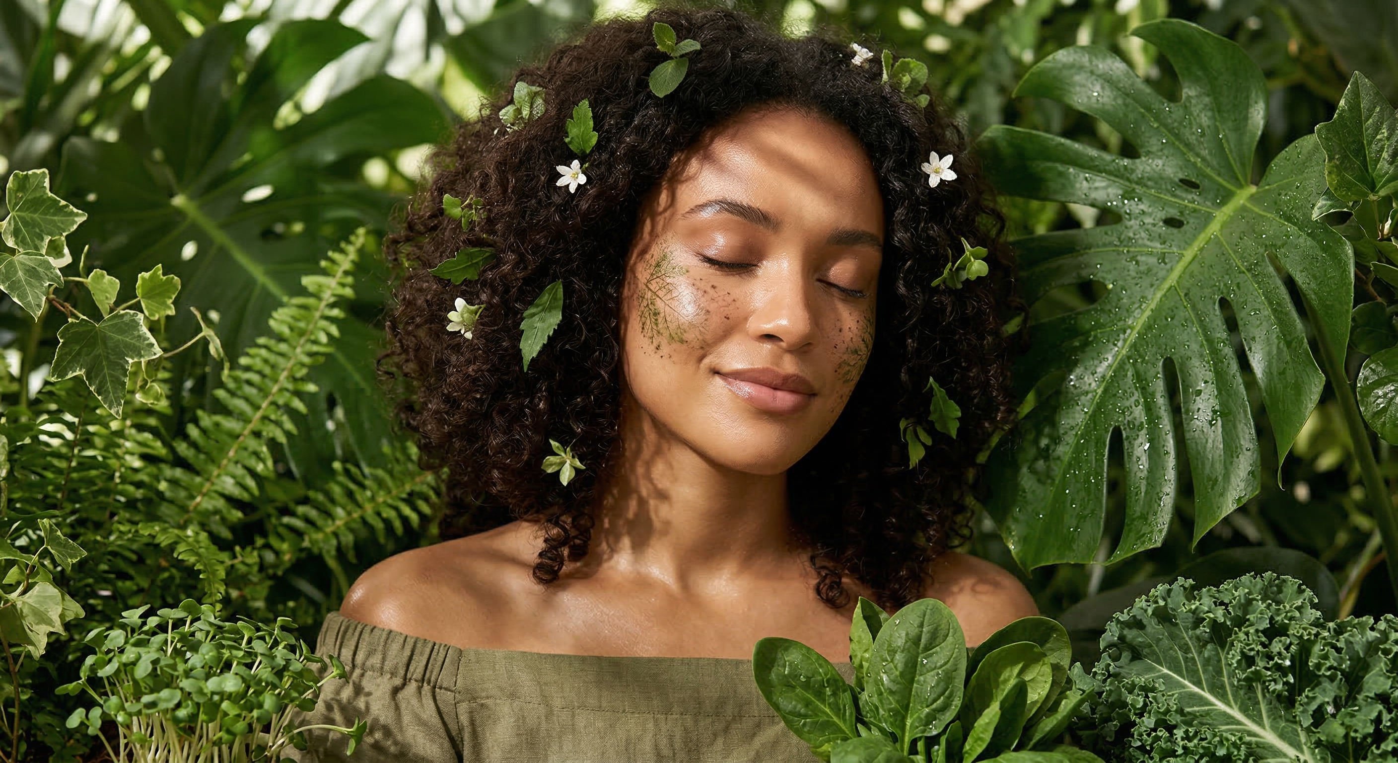 A serene individual in gentle morning light